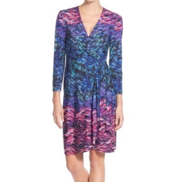 bcbgmaxazria Adele' Print Jersey Wrap Dress - Picture 1 of 9